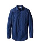 Calvin Klein Kids - Long Sleeve Tick Dobby Stripe Pieced Shirt