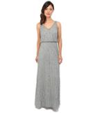 Adrianna Papell - Sleevelss V-neck Bead Bluson Gown