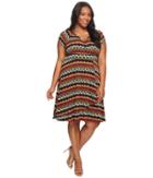 Karen Kane Plus - Plus Size Cascade Drape Dress