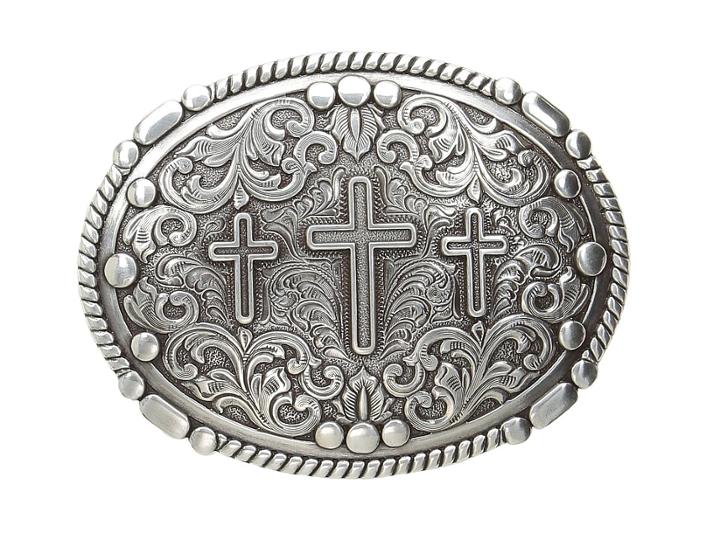 M&amp;f Western - Three Cross Rope Edged Oval Buckle