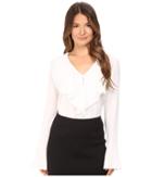 Yigal Azrou  L - Ruffle Front Blouse