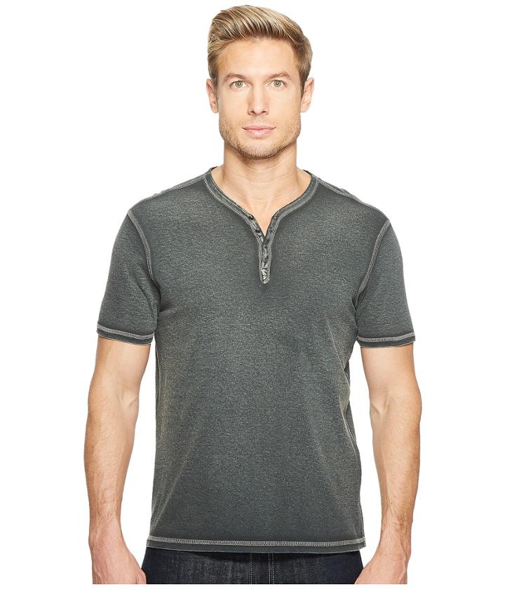 John Varvatos Star U.s.a. - Reverse Print Soft Collar Peace Henley W/ Peace Sign K740t2b