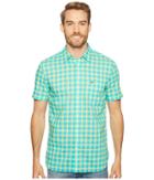 Lacoste - Short Sleeve Poplin Medium Check Regular Fit