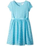 Us Angels - Short Sleeve Embroidered Lace Dress With Full Skirt