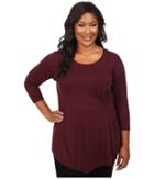 Vince Camuto Specialty Size - Plus Size 3/4 Sleeve Side Ruched Top