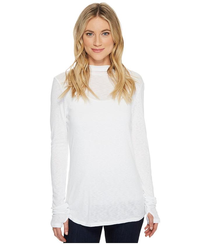 Michael Stars - 1x1 Slub Envelope Neck Top With Thumbholes