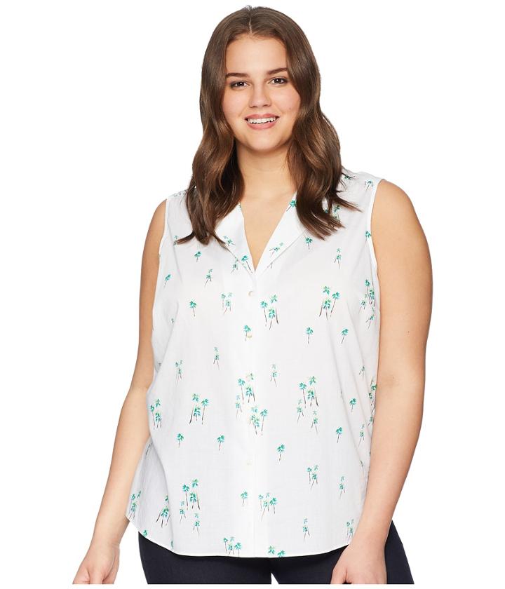 Nydj Plus Size - Plus Size Sleeveless Button Detail Top