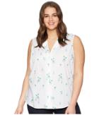 Nydj Plus Size - Plus Size Sleeveless Button Detail Top