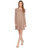 American Rose - Amelia Long Sleeve Ribbed Dress With Open Back