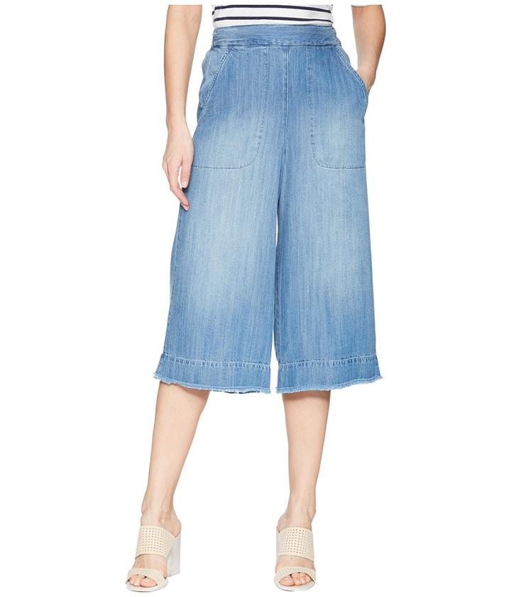 Splendid - Cotton Twill Cropped Wide Leg Pant Chambray