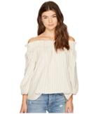 Kensie - Oxford Stripe Off Shoulder Shirting Top Ks8k4353