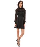 Love Moschino - Sheer Paneled Long Sleeve Dress W/ Heart Chest Detail