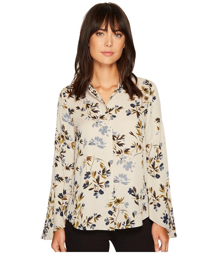 Vince Camuto - Flared Sleeve Timeless Bouquet Button Down Blouse