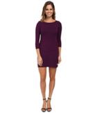 Mod-o-doc - Cotton Modal Spandex Jersey 3/4 Sleeve Asymmetrical Tiered Dress