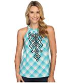 Roper - 0423 Ombre Plaid Halter Neck Top