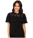 Rebecca Taylor - Short Sleeve Georgette Lace Top