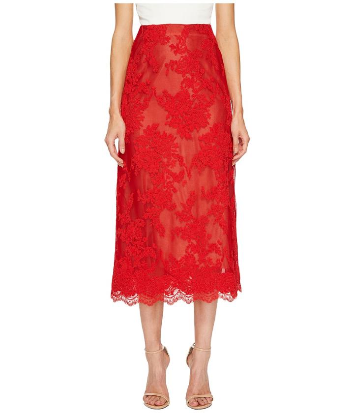 Marchesa - Corded Lace Tea Length Skirt