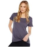 Dylan By True Grit - Soft Slub Cotton Short Sleeve Side Rib Ruffle Tee