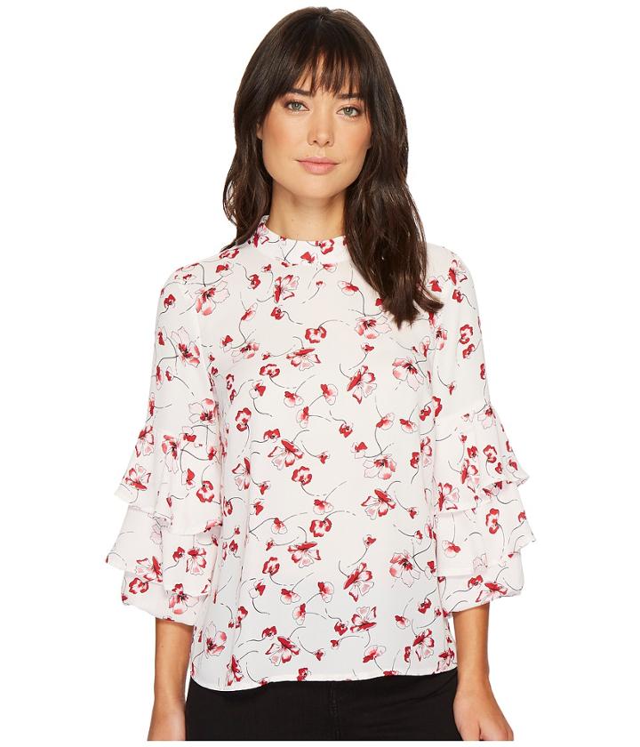 Cece - Nastasha Floral Tiered Ruffle Sleeve Blouse