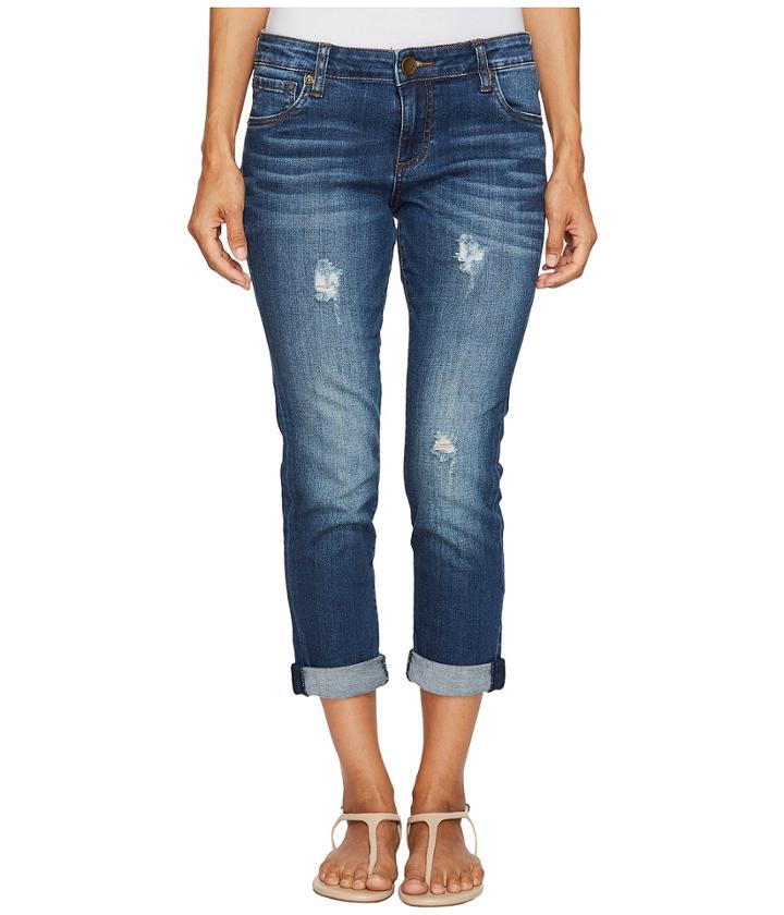 Kut From The Kloth - Petite Catherine Boyfriend In Allowing/dark Stone