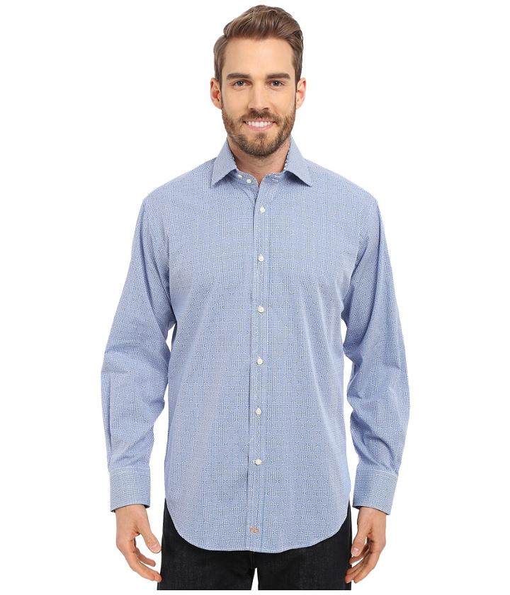 Thomas Dean &amp; Co. - Long Sleeve Woven Dobby Check