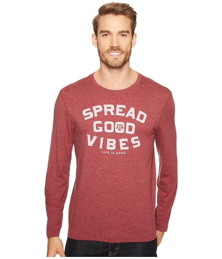 Life Is Good - Texas Am Aggies Good Vibes Long Sleeve Cool Tee
