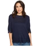 B Collection By Bobeau - Reeve Lace Trim T-shirt
