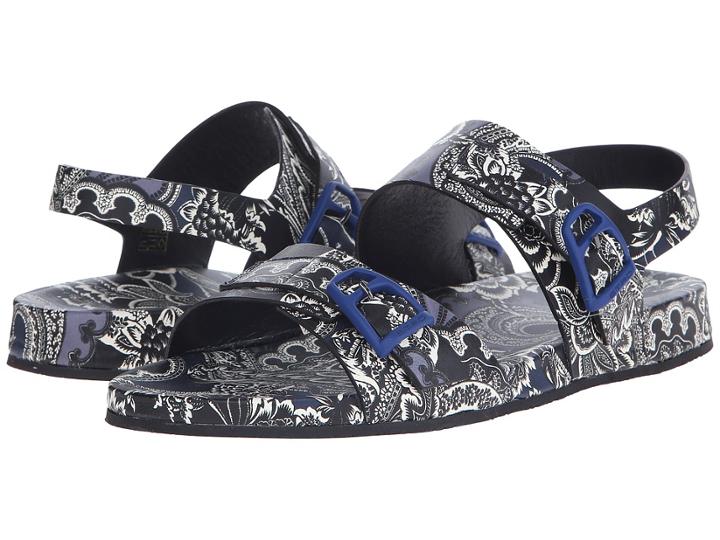 Etro - Leather Thong Sandal With Paisley Footbed