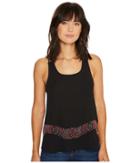 Roper - 1139 Solid Black Georgette String Tank Top