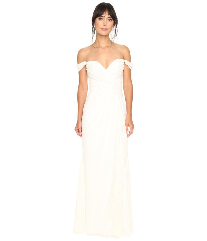 Badgley Mischka - Off The Shoulder Ruffle Gown
