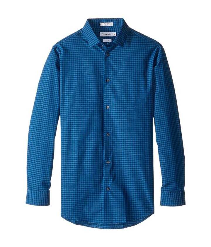 Calvin Klein Kids - Long Sleeve End On End Gingham Shirt