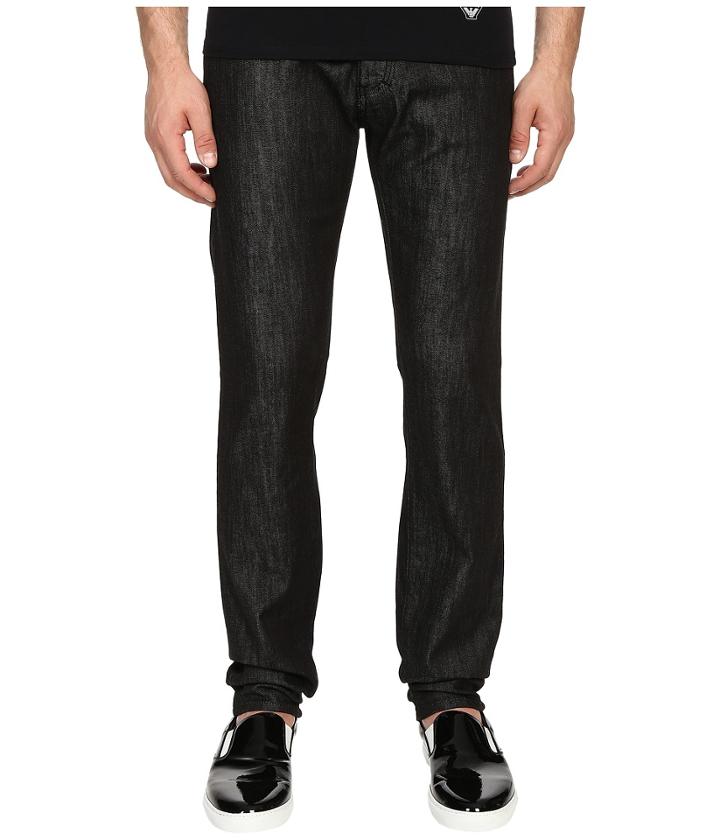 Armani Jeans - Slim Fit Five-pocket Jeans In Black