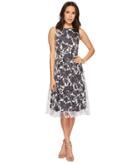 Adrianna Papell - Alyssa Floral Organza Burnout Fit And Flare