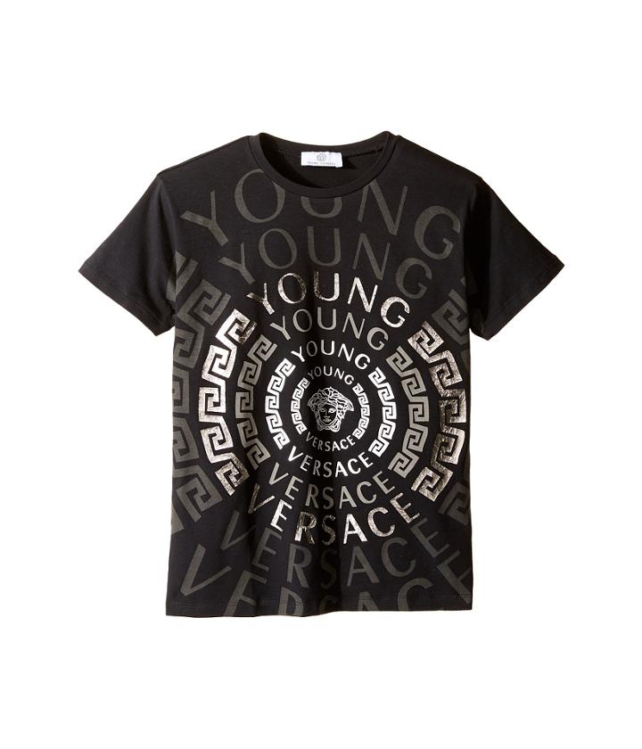 Versace Kids - Short Sleeve T-shirt W/ Greca Medusa Logo Graphic