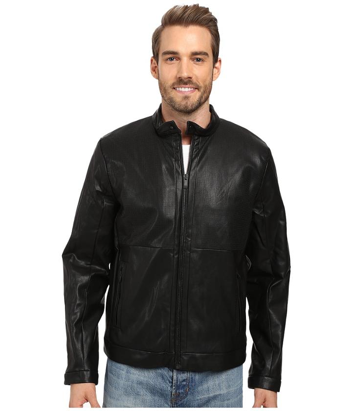 Calvin Klein - Faux Leather Item Perforated Jacket