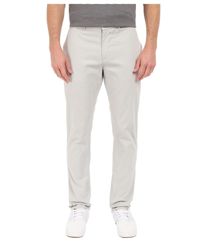 Perry Ellis - Slim Fit Cotton Twill Chino In Light Grey