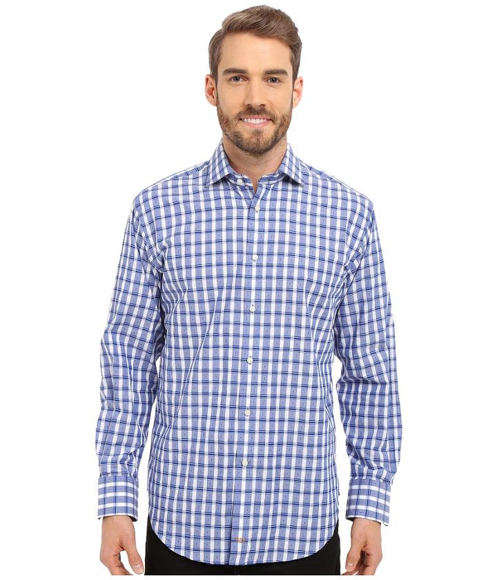Thomas Dean &amp; Co. - Long Sleeve Woven Textured Check