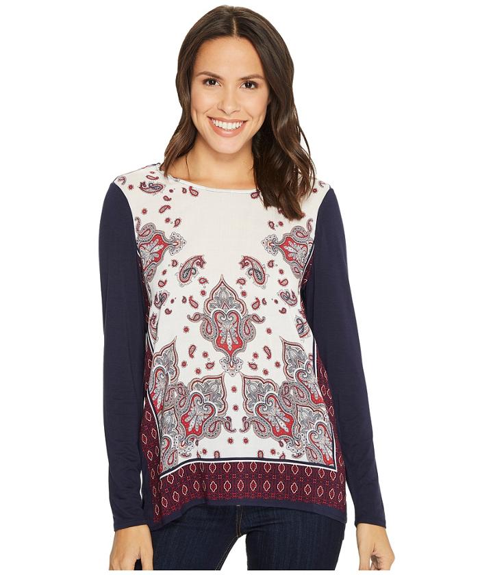 Tribal - Long Sleeve Printed Combo Front Top