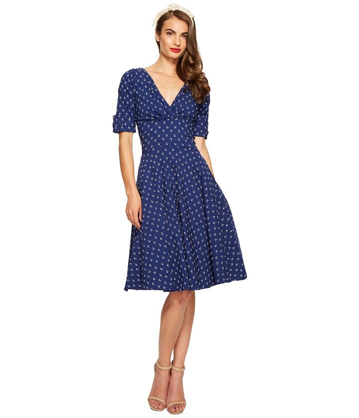 Unique Vintage - Stretch Novelty Delores Dress