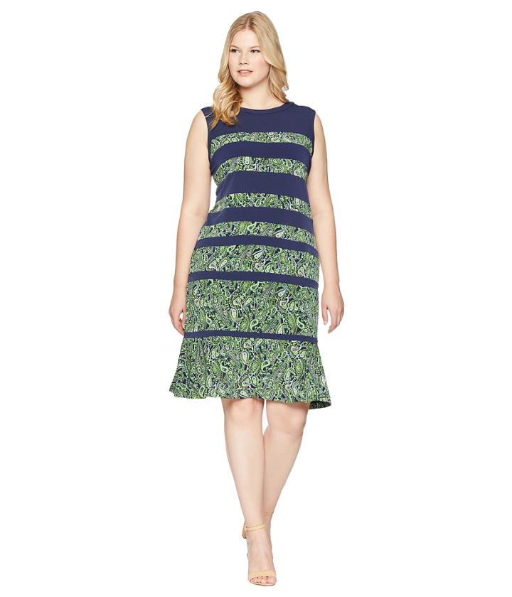 Michael Michael Kors - Plus Size Paisley Paneled Sleeveless Dress
