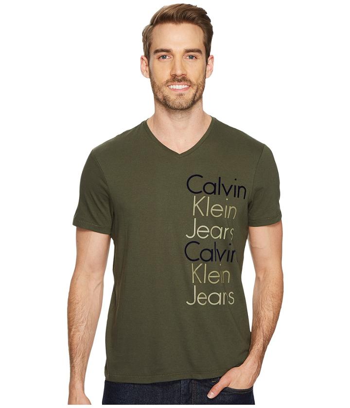 Calvin Klein Jeans - Serif Ckj Logo V-neck Tee