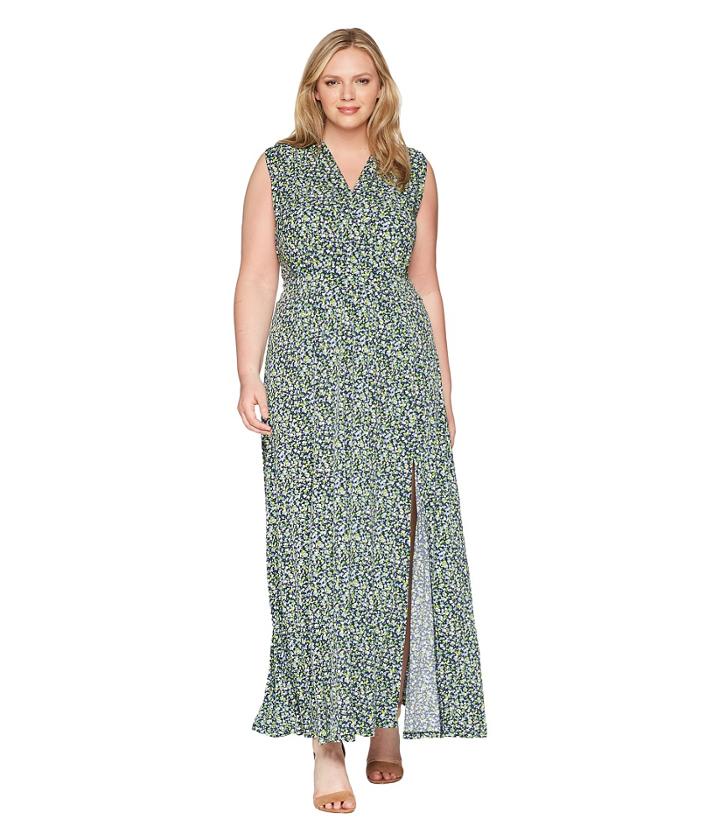 Michael Michael Kors - Plus Size Wildflowers Slit Maxi Dress