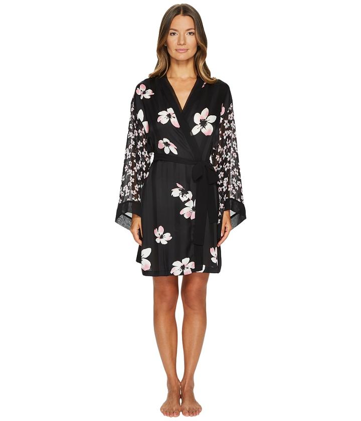 Oscar De La Renta Pink Label - 35 Printed Satin Stripe Floral Wrap
