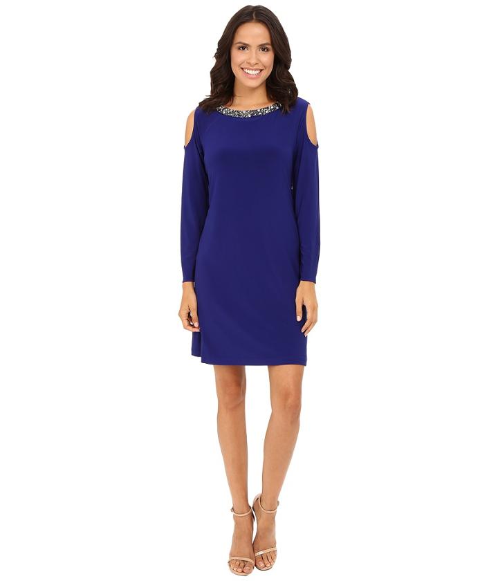 Rsvp - Amber Cold Shoulder Jewel Neck Dress