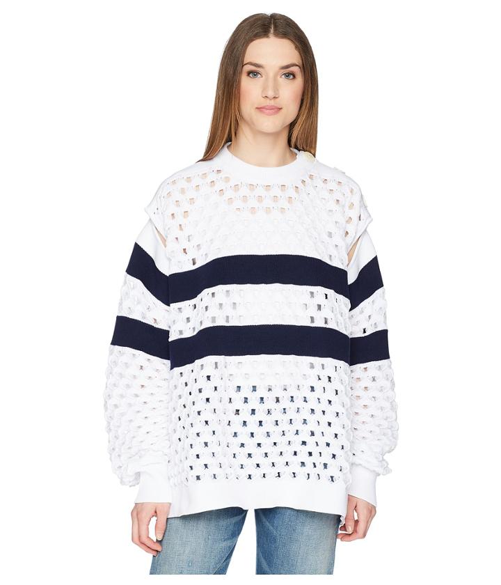 Sonia Rykiel - Sailor Stripe Knit Convertible Sleeve Sweater