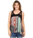 Scully - Charlane Paisley And Lace Tank Top