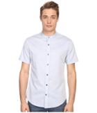 Vince - Melange Banded Collar Short Sleeve Melrose Shirt