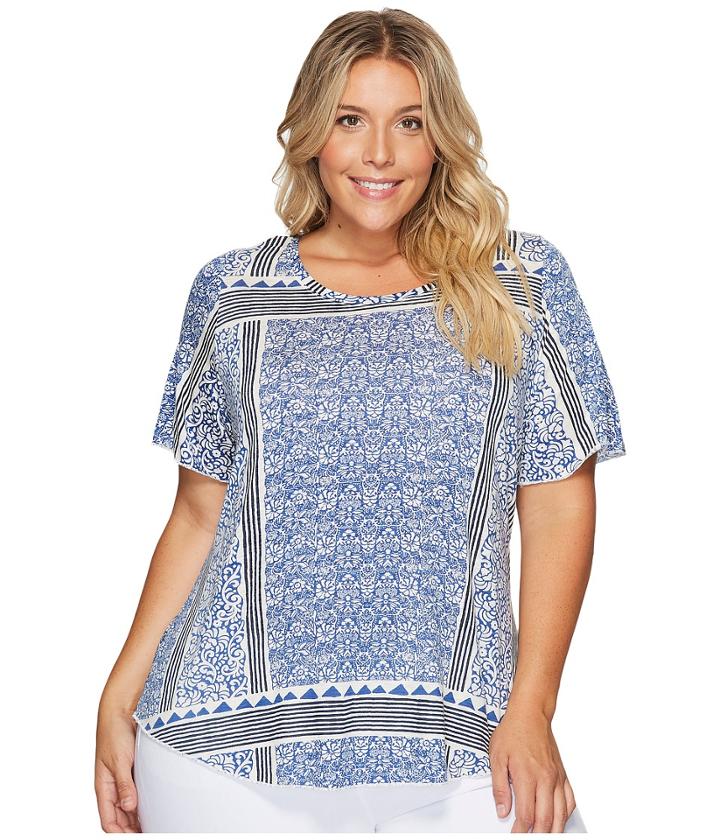 Lucky Brand - Plus Size Triangle Striped Tee
