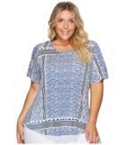 Lucky Brand - Plus Size Triangle Striped Tee