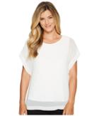 Vince Camuto - Extend Shoulder Blouse W/ Knit Underlay